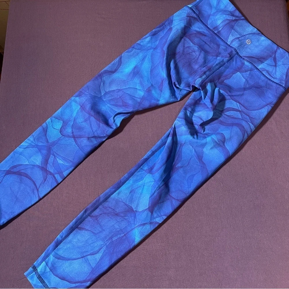Lululemon Wunder Under Pant III Midnight Tulle Multi - Size 6 Blue Leggings